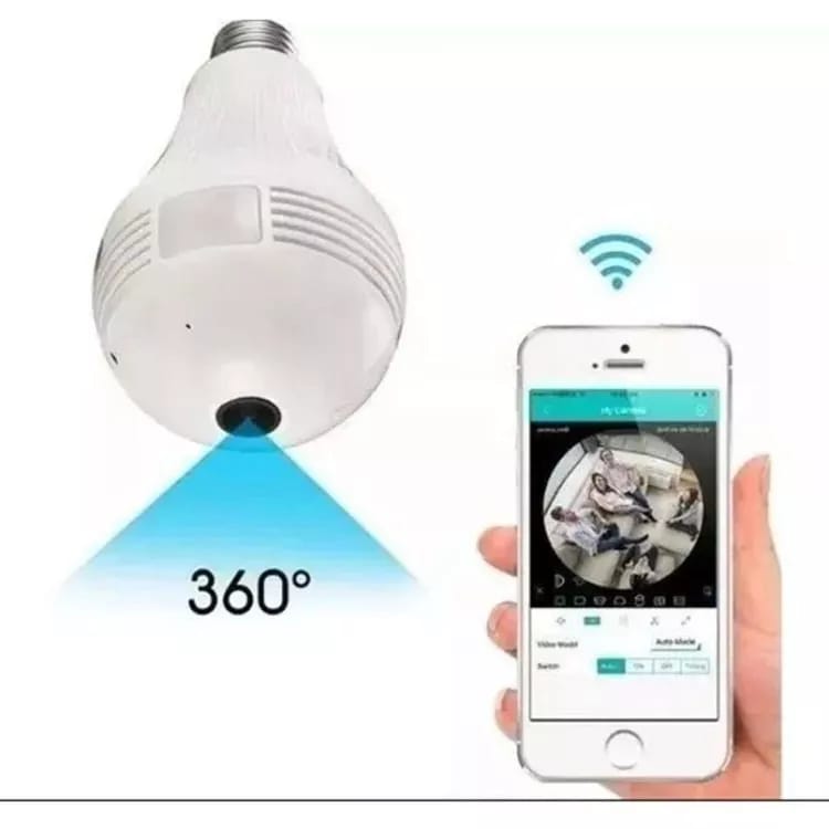 Lampada Espia Camera Ip Led Wifi Hd Panoramica 360º Celular