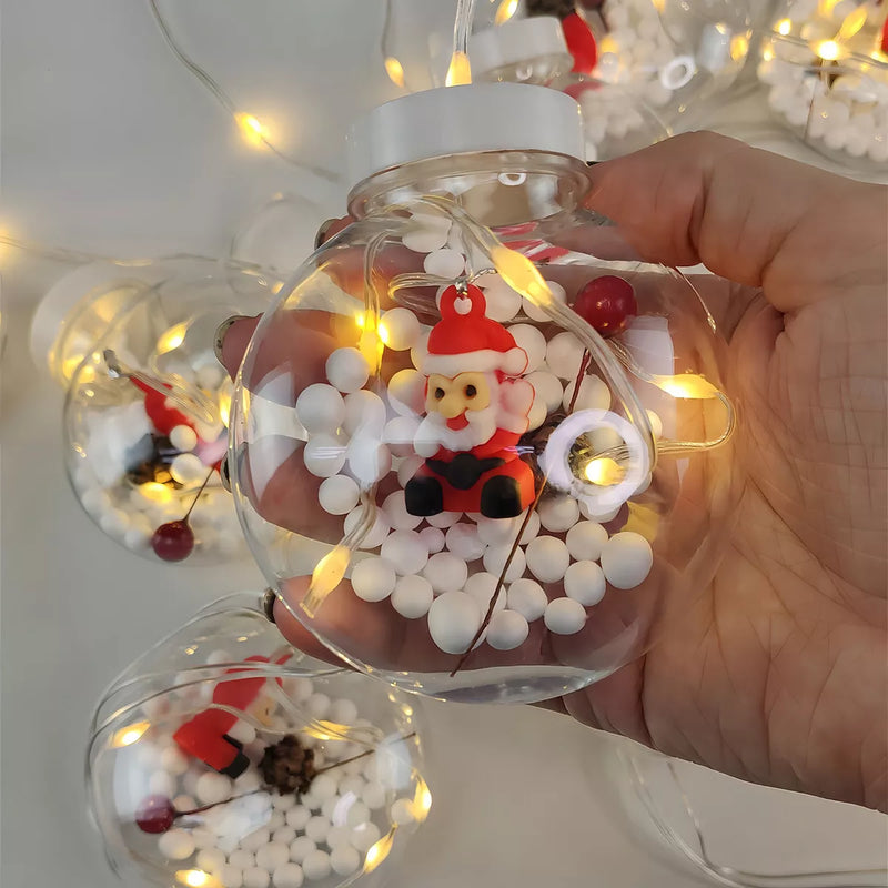 Varal De Lampadas De Natal Decorada Led Pisca Bolas Grande Cor das luzes Amarelo