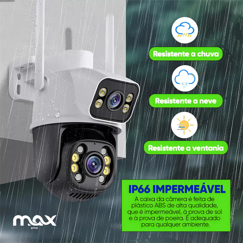 Câmera Wifi Full Hd Externa Prova D'água Lente Dupla Ip66 Cor Branco