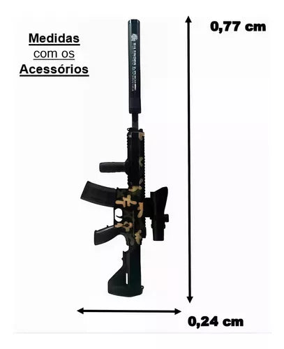 Fuzil Hk416 Brinquedo Elétrico Camuflado De Bolinhas De Gel