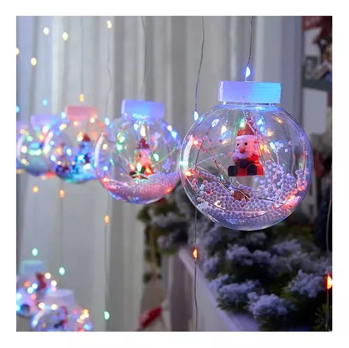 Varal De Lampadas De Natal Decorada Led Pisca Bolas Grande Cor das luzes Amarelo