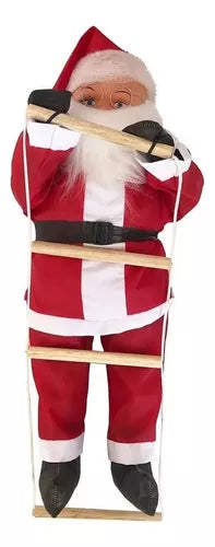 Papai Noel Subindo Escada Escalador 90 Cm Pendente Porta Cor Vermelho