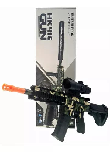 Fuzil Hk416 Brinquedo Elétrico Camuflado De Bolinhas De Gel