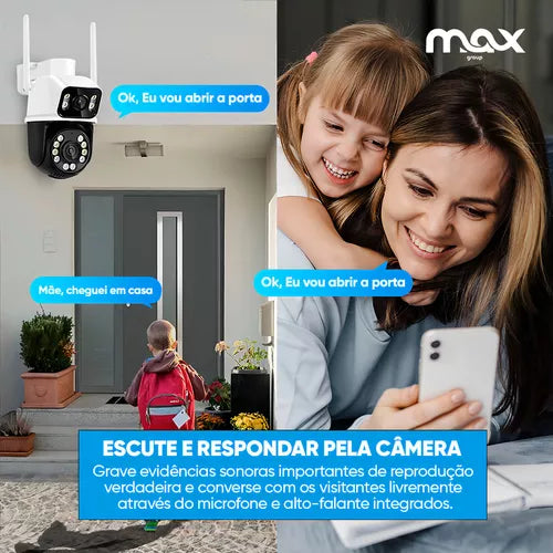 Câmera Wifi Full Hd Externa Prova D'água Lente Dupla Ip66 Cor Branco