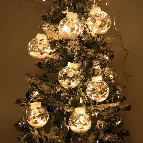 Varal De Lampadas De Natal Decorada Led Pisca Bolas Grande Cor das luzes Amarelo