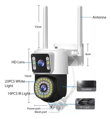 Camera Segurança Externa Lente Dupla Rastreamento Zoom A28b