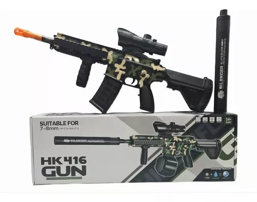 Fuzil Hk416 Brinquedo Elétrico Camuflado De Bolinhas De Gel