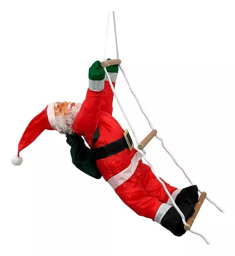 Papai Noel Subindo Escada Escalador 90 Cm Pendente Porta Cor Vermelho