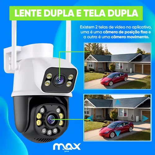 Câmera Wifi Full Hd Externa Prova D'água Lente Dupla Ip66 Cor Branco