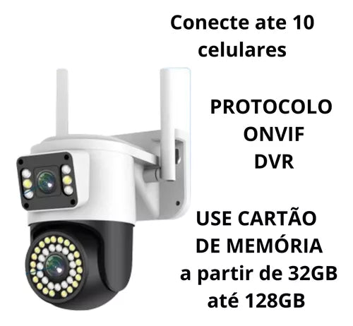 Kit 2 Câmera Segurança Ip Prova D'agua Lente Dupla Icsee