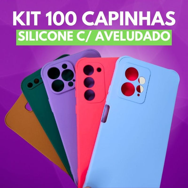 KIT 100 CAPINHAS SILICONE/C AVELUDADO