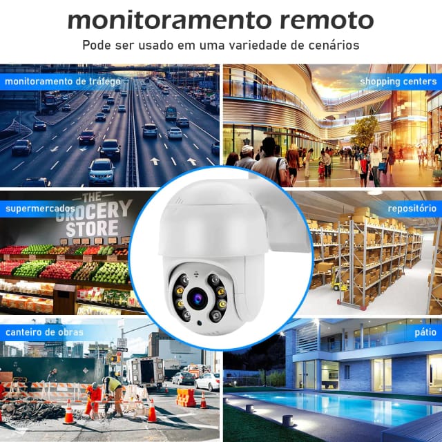 Kit 6 Câmeras de Segurança Inteligente Wi-Fi 360°