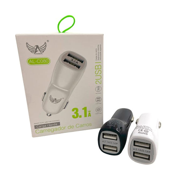 Kit 10 CARREGADORES VEICULAR 3.1A DUAL USB - ALTOMEX - AL-C080